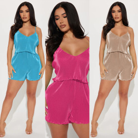 Fashion casual crimped sling two-piece set