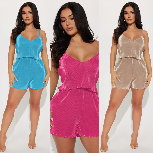 Fashion casual crimped sling two-piece set