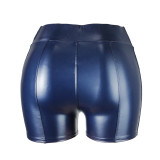 PU leather pants Women's sexy hot pants Night club shorts