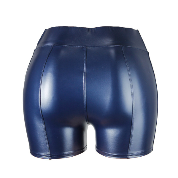 PU leather pants Women's sexy hot pants Night club shorts