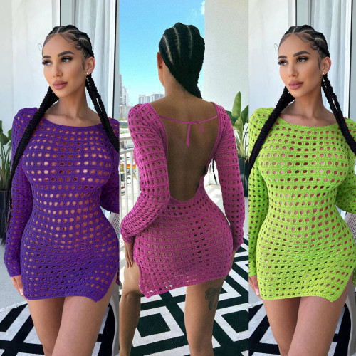 Sexy Fashion Cutout Ice Silk Dress