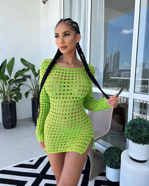 Sexy Fashion Cutout Ice Silk Dress