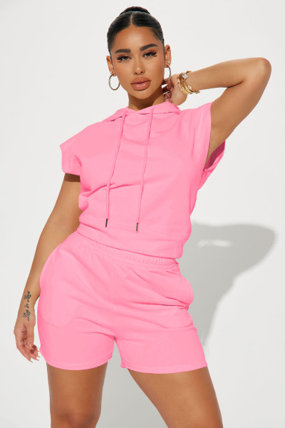 Fashion casual sports hood two-piece set