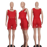 Fashion casual knitting small tassel two-piece set