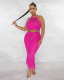 Sexy Fashion Open Back Strap Two Piece Set