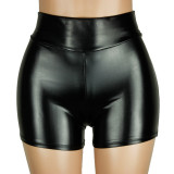 PU leather pants Women's sexy hot pants Night club shorts