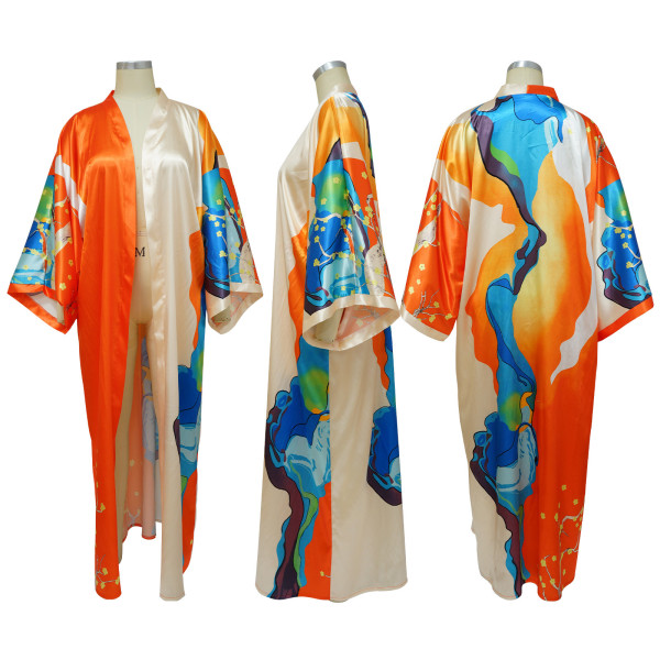 Positioning printed multicolor long skirt