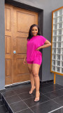 Casual Fashion Round Neck Multi Color Two Piece Set