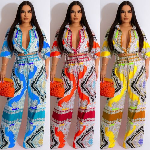 Fashion Casual Paisley Holiday two-piece set