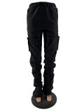 Individualized casual zippered three-dimensional pocket overalls