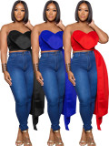Women's fashion temperament bra irregular women's top