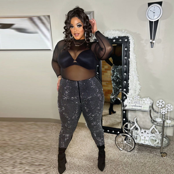 Women's hot diamond pants nightclub clothes