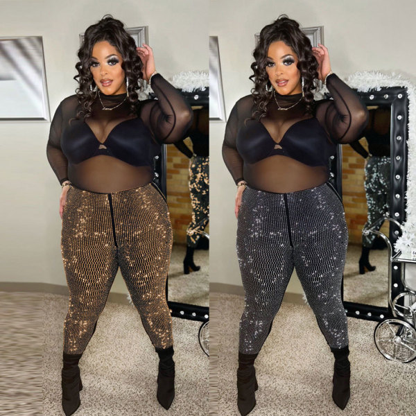 Women's hot diamond pants nightclub clothes