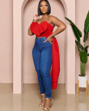 Women's fashion temperament bra irregular women's top