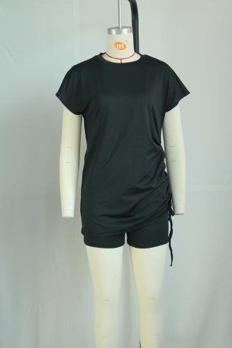 Casual Fashion Round Neck Multi Color Two Piece Set