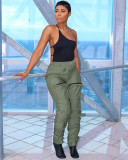 Individualized casual zippered three-dimensional pocket overalls