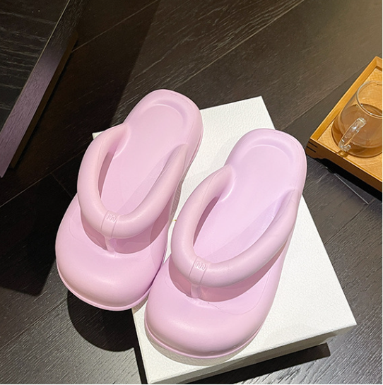 Solid color flip flop Fashion thick bottom anti-slip versatile beach flip flop
