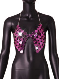 Sexy beaded shoulder strap suit