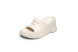 Matsuke Thick Sole Slotted Ribbon Elevated Fashion Brand Outerwear Mesh Red Poe Heel Solid Open Toe Sandals