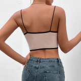 Deep V Personality Lace Lace Spicy Girl Party Open Back Diamond Tank Top