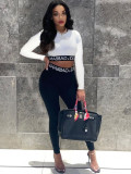 Sexy Fashion Print Slim Fit Two Piece Set