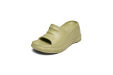 Matsuke Thick Sole Slotted Ribbon Elevated Fashion Brand Outerwear Mesh Red Poe Heel Solid Open Toe Sandals