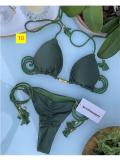 Special Fabric Solid Color Corded Swimwear Multi Color