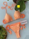 Special Fabric Solid Color Corded Swimwear Multi Color