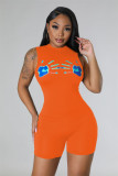 Slim Fit Fashion Round Neck Sleeveless Wrapped Hip Jumpsuit
