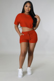 Fashion casual short two-piece solid color set