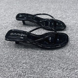 High heeled slippers for women wearing slippers outside