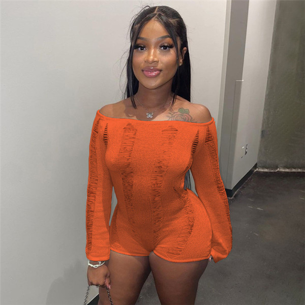 Women's Open Back Sweater Hollow out Knitted Nightwear Soft Sexy One Piece Shorts