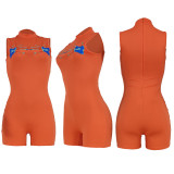 Slim Fit Fashion Round Neck Sleeveless Wrapped Hip Jumpsuit