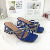 Thick heeled slippers