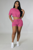 Fashion casual short two-piece solid color set