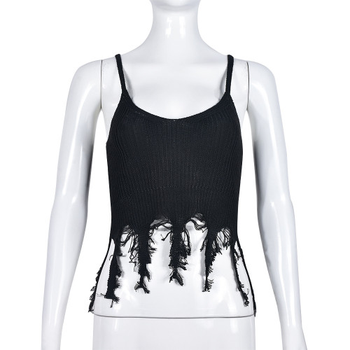 Woolen suspender fringed beggar suit trend sexy sweater