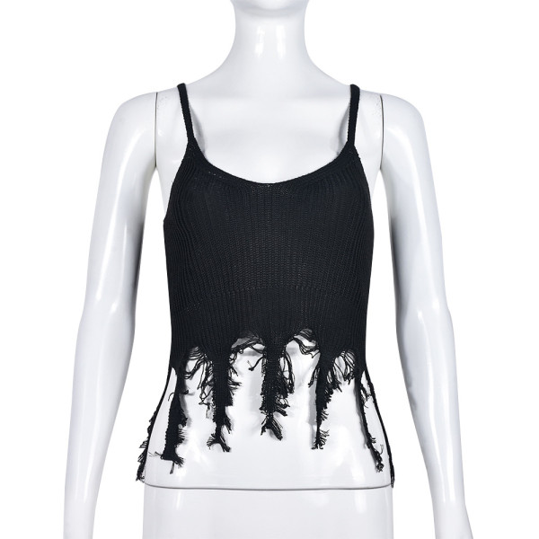 Woolen suspender fringed beggar suit trend sexy sweater