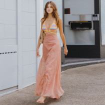 Fragmented Flower Panel Design Sexy Slim Fit Spicy Girl Open Back Strap Dress