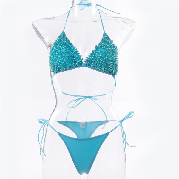 Pearl bikini sexy thong swimsuit