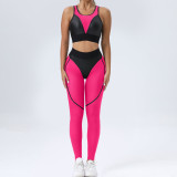 Tight Yoga Set Mesh Sexy Sports Bra Hip Lifting Pants Fitness 2PK Set