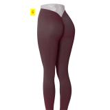 Back Waist V-Shaped Tight Hip Tight Sports Pants No Embarrassment Thread Honey Peach Hip Fitness Yoga Pants