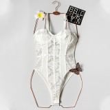Sexy Slim Fit Spliced Lace Bodysuit Bodysuit Bodysuit with Strap Tank Top Perspective Fun Dress
