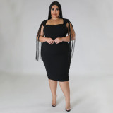 Oversized Women's Dress Sexy Tassel Sleeveless Temperament Slim Fit Dress