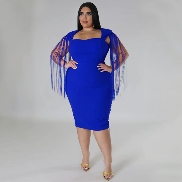 Oversized Women's Dress Sexy Tassel Sleeveless Temperament Slim Fit Dress