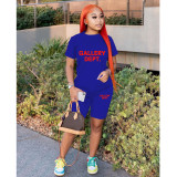 Fashion Leisure Sports Set Cartoon Print Solid Color 2-Piece Women's Wear