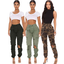 Beautiful fashion slim camouflage printing comfortable casual elastic cargo pants Beautiful fashion slim camouflage printing comfortable casual elastic cargo pants