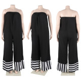 Sexy patchwork printed contrast color jumpsuit