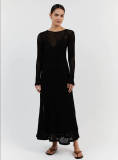 Beach Vacation Sexy Long Dress Knitted Hollow out Long Dress Cover Up