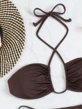 Hanging Neck Strap Split Swimsuit Beach Flat Corner Swimsuit Bikini Swimsuit