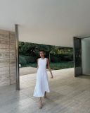 Knitted Dress Casual Waist Wrap Round Neck Large Pit Stripe Slim Knitted Long Dress